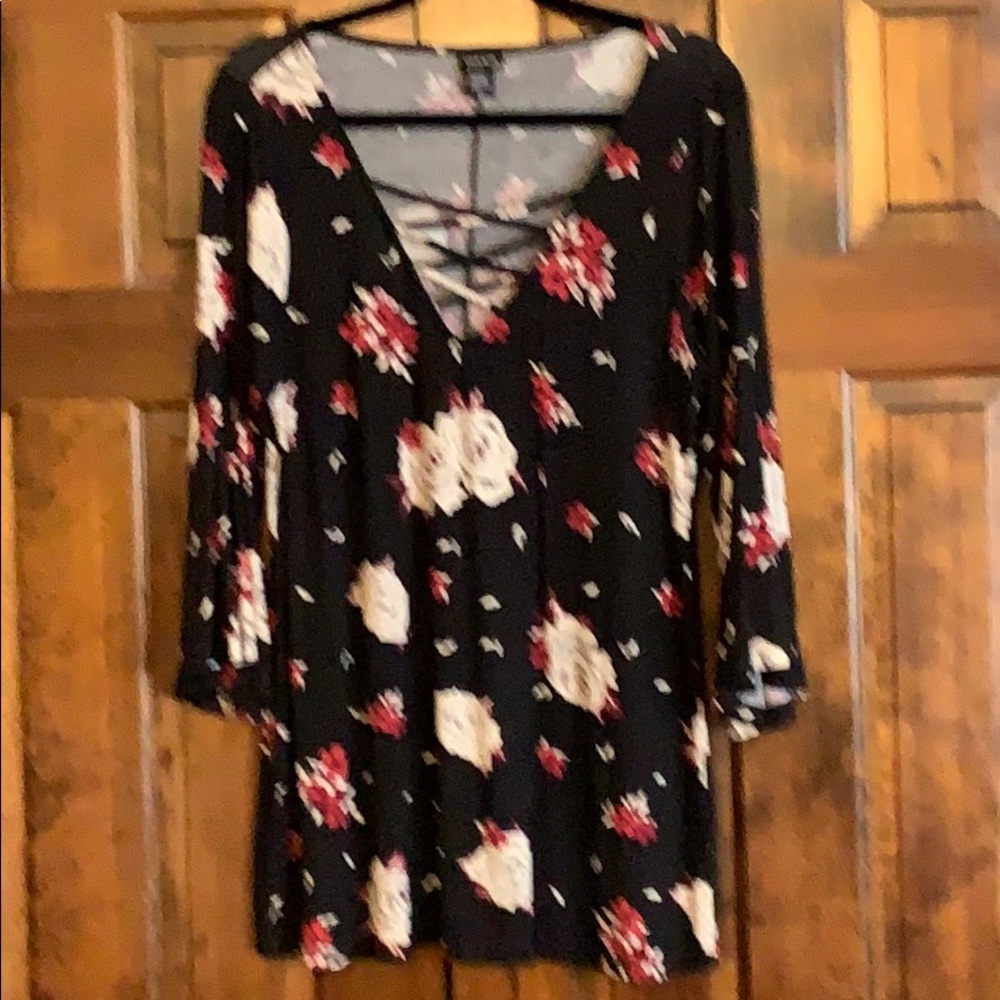 Floral Tunic with Bell Sleeves